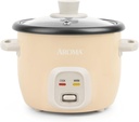 AROMA® Mini Rice Cooker, 2-Cup (Uncooked) / 4-Cup (Cooked), Grain Cooker, Soup Maker, Oatmeal Cooker, Auto Keep Warm, 1 Qt, Milk Tea color