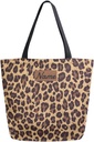 ALAZA Personalized Retro Leopard Cheetah Large Canvas Tote Bag Reusable Grocery Shopping Bag with Handles, Heavy Duty, Washable