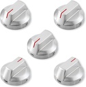 DG94-03500A/Z NX60T8111SS/AA NE63T8111SS/AA Stove Knobs Replacement for Samsung Electric Stove Parts DG94-03797Q Stainless Steel Oven Knobs Samsung Gas Range Parts Cooktop Burner Knobs Silver 5Pcs