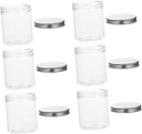 6pcs Transparent Cookie Jar with Aluminum Lid Airtight Storage Canister for Cookies Biscuits and Snacks Kitchen Container