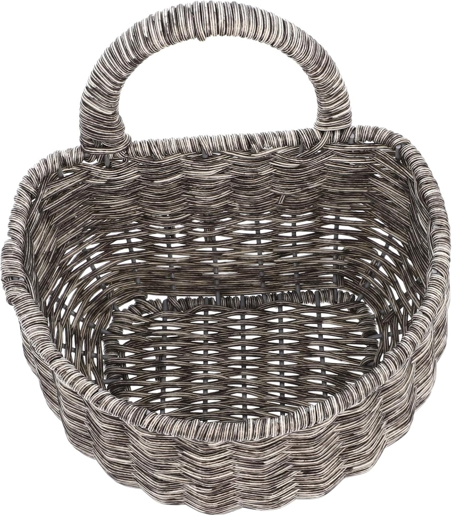 Rustic Style Hanging Basket Kitchen Storage Woven Wicker Flower Basket Vegetable Organizer