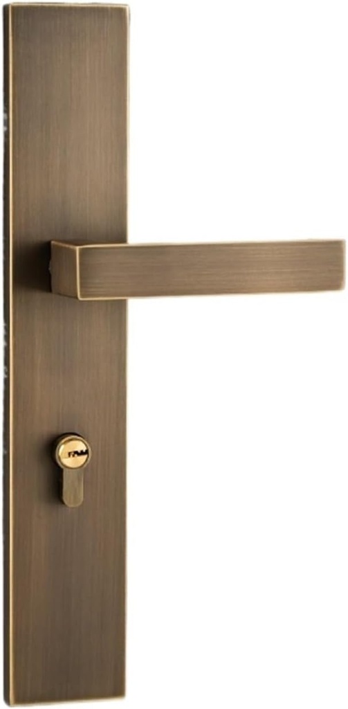 Indoor Pure Copper Lock Household Silent Door Lock B-Level Lock core Bedroom Mechanical Door Handle Lock Extended Panel Handle Lock(Coffee Bronze Extended Edition)