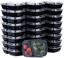 EcoQuality Meal Prep Containers, [150Pack][38oz] 2 Compartment with Lids, Reusable Bento Box, Food Storage Containers | BPA Free | Stackable | Lunch Boxes, Microwave/Dishwasher/Freezer Safe