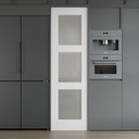 WINSTELLAR 24 x 80 3-Panel Prebuilt Interior Frosted Glass Door Slab, Paintable Interior Doors for Home, Bedroom, Pantry, Laundry Room as Prehung, Pocket, French, Barn Doors, White Door Panel