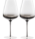 Aroma360 Hotel Collection Dark Smoke Stem Clear Wine Glasses – Scratch-Resistant, Hand Wash Only – Set of 2