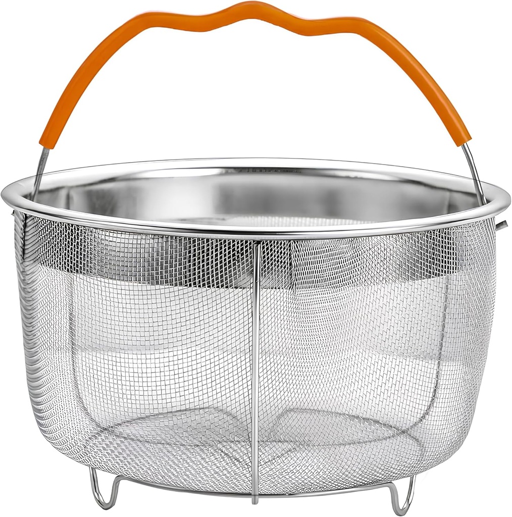 REDANT Steamer Basket for Instant Pot Accessories 6 & 8 Qt - Stainless Steel Mesh Strainer and Colander for Kitchen - Vegetable Steamer Insert with Handle for Cooking Broccoli, Eggs, Pasta - Silver