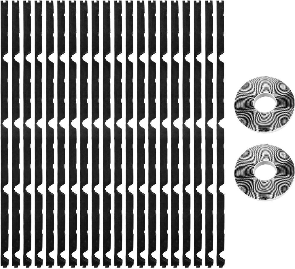 VEVOR Foam Closure Strips, Metal Roof Outside Closure Strip with 2 Rolls of Butyl Tape, High-Density EVA Exterior Roofing Foam Strips, for Roof Insulation, Noise Reduction & Waterproof (20 Pieces)