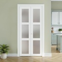 Bifold Door, for 28"x 80" Opening,Tempered Frosted Glass Pre-drilled Folding Closet Door with Hardware Kit