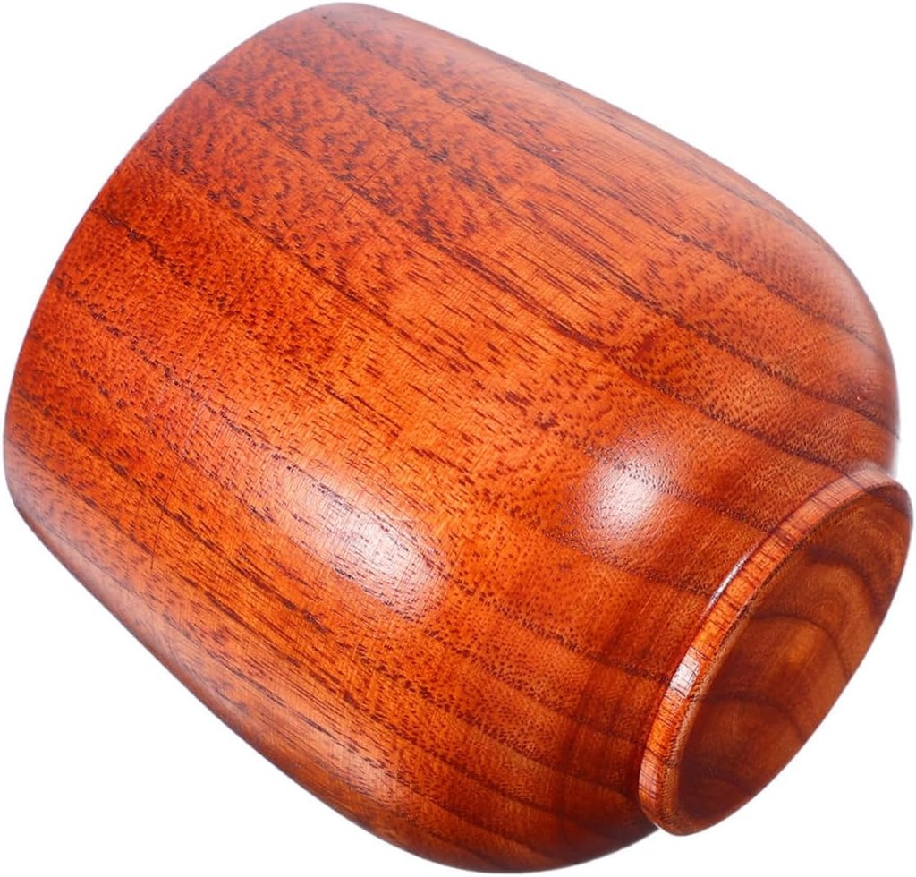 Rustic Wooden Tea Cups Japanese Style Insulated Drinking Glasses for Hot Drinks Farmhouse Aesthetic for Coffee Beer Sake and Water