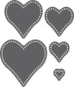 Rhinestone Genie Hearts 009 Magnetic Rhinestone Template, Black