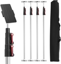10FT Dust Barrier Poles 4 Pack withCarry Bag, Stainless Steel Retractable Zipper Wall Poles Kit for Renovation, Remodeling and Isolation Work