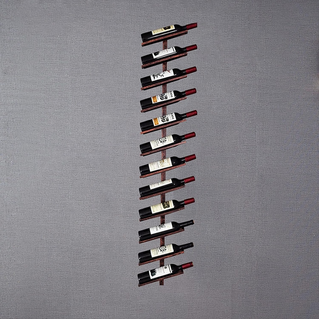 Wall-Mounted Wine Rack | 8/10/12 Bottles | Metal Wine Rack | Elegant Kitchen, Restaurant, Bar or Wine Cellar Storage Room