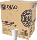 CIAO! 8oz White Paper Hot Cup, Disposable, 80mm Diameter 1,000 Count