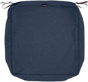 Classic Accessories Montlake Water-Resistant 21 x 21 x 5 Inch Square Outdoor Seat Cushion Slip Cover, Patio Furniture Chair Cushion Cover, Heather Indigo Blue, Patio Furniture Cushion Covers