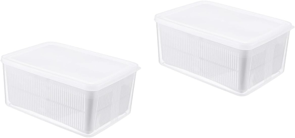 Ciieeo 2pcs Household Refrigerator Crisper Storage Box Sealed Food Preservation Container for Fruits Vegetables and Bread and Easy to Clean