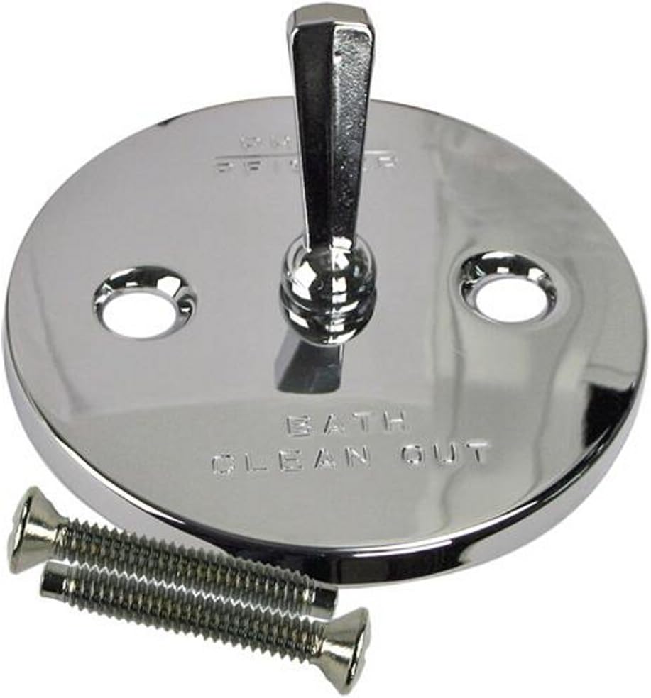 Pfister 960-041A 19 Series Bathtub Drain Overflow Plate Sub Assembly with Screws, Polished Chrome