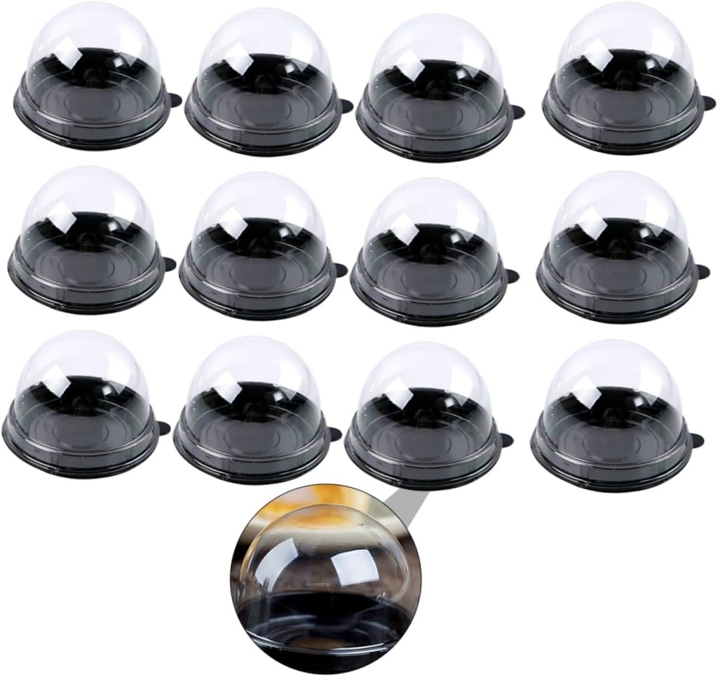 200pcs Plastic Round Moon Cake Boxes Cake Slice Containers for Bakery Transport Case Buckles and Sealing Lid