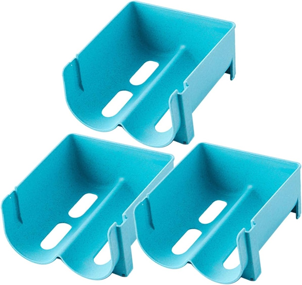 3pcs Stackable Beverage Bottle Organizer Rack Multi-Functional Water Bottle Holder for Refrigerator Pantry Blue for Beer Wine and Soda Storage