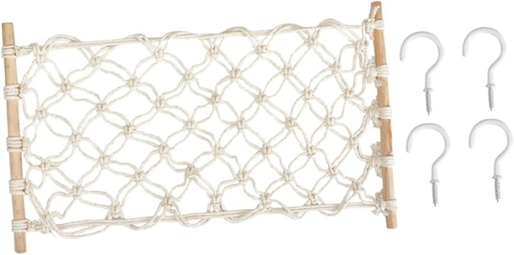 OUNONA Hanging Fruit Hammock Storage Basket Handwoven Net Organizer for Kitchen Rv Boat Space-saving Vegetable Holder with Air Circulation to Keep Produce Fresh