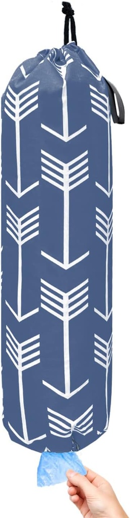 TOGETRUE Plastic Bag Holder, Wall Mount Large Grocery Bag Holder for Plastic Bags Storage, Lightweight Shopping Bags Carrier Dispensers with Hanging Loop for Farmhouse Home Kitchen Decor (Navy Blue)