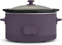 bella 6.0 Qt Programmable Slow Cooker, Ceramic Nonstick Coating, Adjustable Temperature & Cooking Times, Dishwasher Safe Stoneware Pot & Tempered Glass Lid, Tangle Free Cord Wrap, Plum
