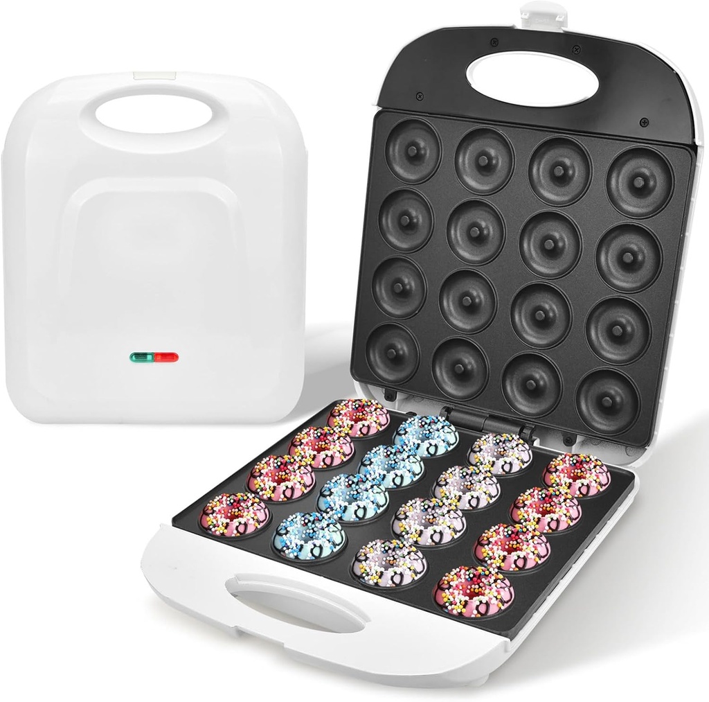 Breakfast Machine Donut Machine Home Bread Machine Double-Sided Heating 16 Holes, Compact and Portable Design, Non-Stick Coating