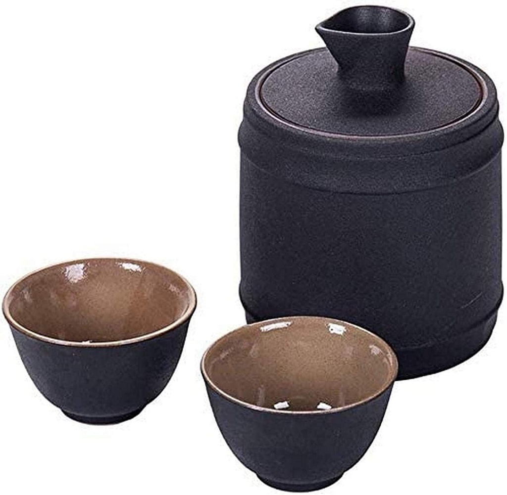 Japanese Sake Set Sake Set 4 Pieces Quaint Ceramics Wine Glasses Set for Cold/Warm/Shochu/Tea Warmer
