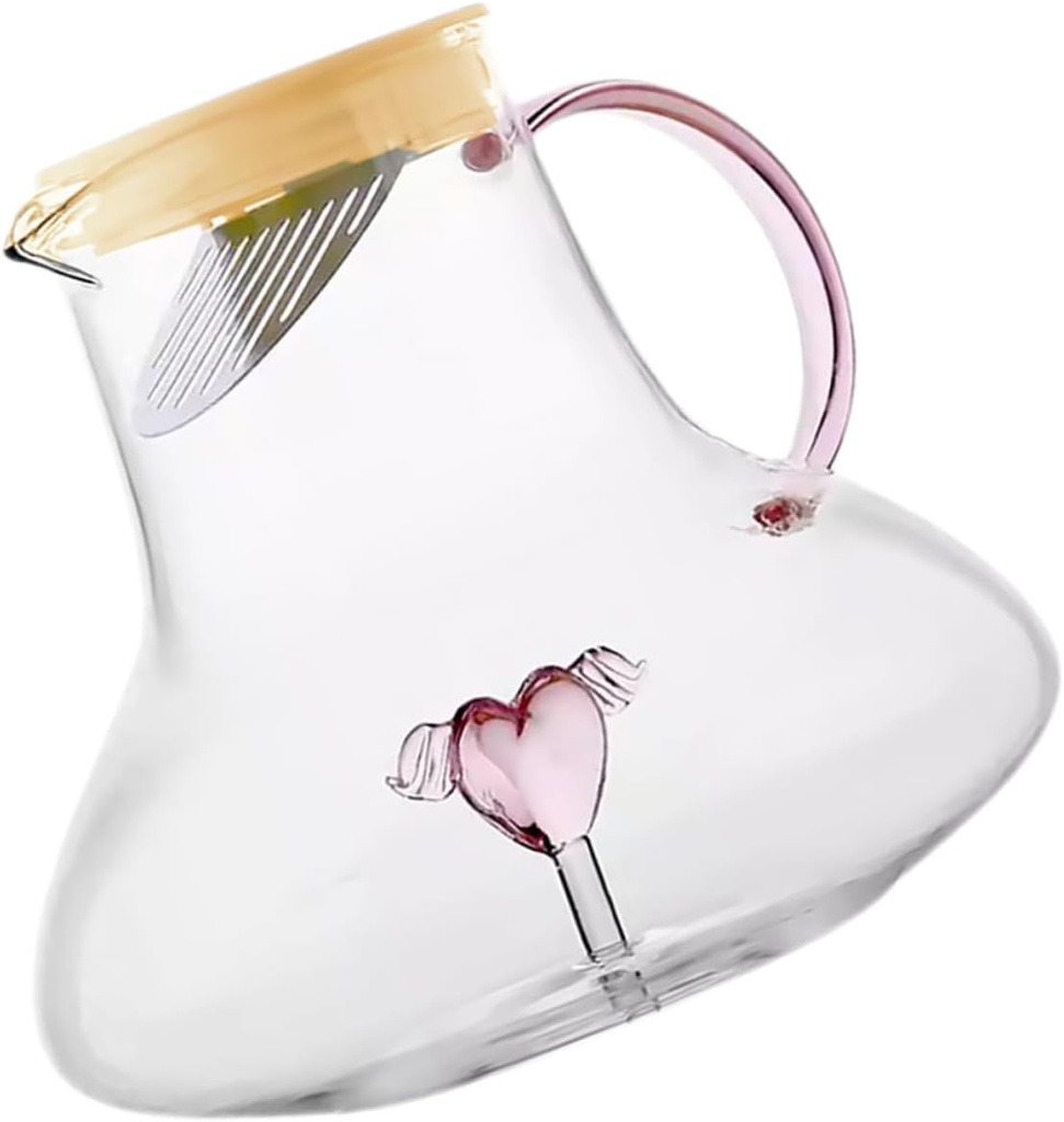 1pc Ice Tea Jug Large Capacity Glass Pitcher Beverage Carafe Lid Suitable for Water Juice Tea Glass Pitcher