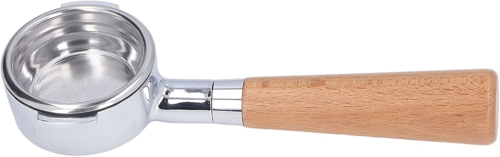 Kitchen Coffee Tea, Steel Portafilter Olive Wood Handle Includes Filter Basket Brown Bottomless Naked Portafilter Compatible Professional Portafilter Express (58 beech B)