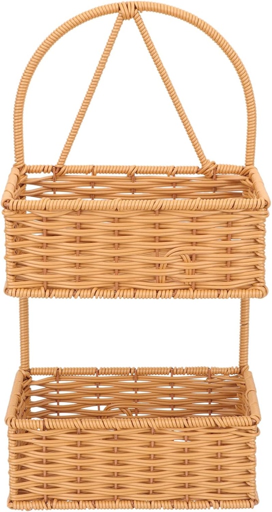 Garneck Hanging Storage Basket Wicker Baskets for Kitchen Wall Mount Organizer Space Saving