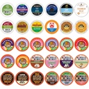 Decaf Coffee Pods Variety Pack Sampler, Assorted Unflavored & Flavored Coffee Pods Compatible with Keurig K Cups Brewers, Decaffeinated Coffee Capsules, 30 Count - No Duplicates (Pack of 1)