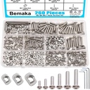 260PCS M3 M4 M5 T Nuts Screws Kit, T Slot Nuts Hammer Head Fastener with Nickel Plated Carbon Steel Button Head Screws for 2020 Series Aluminum Extrusion Profile