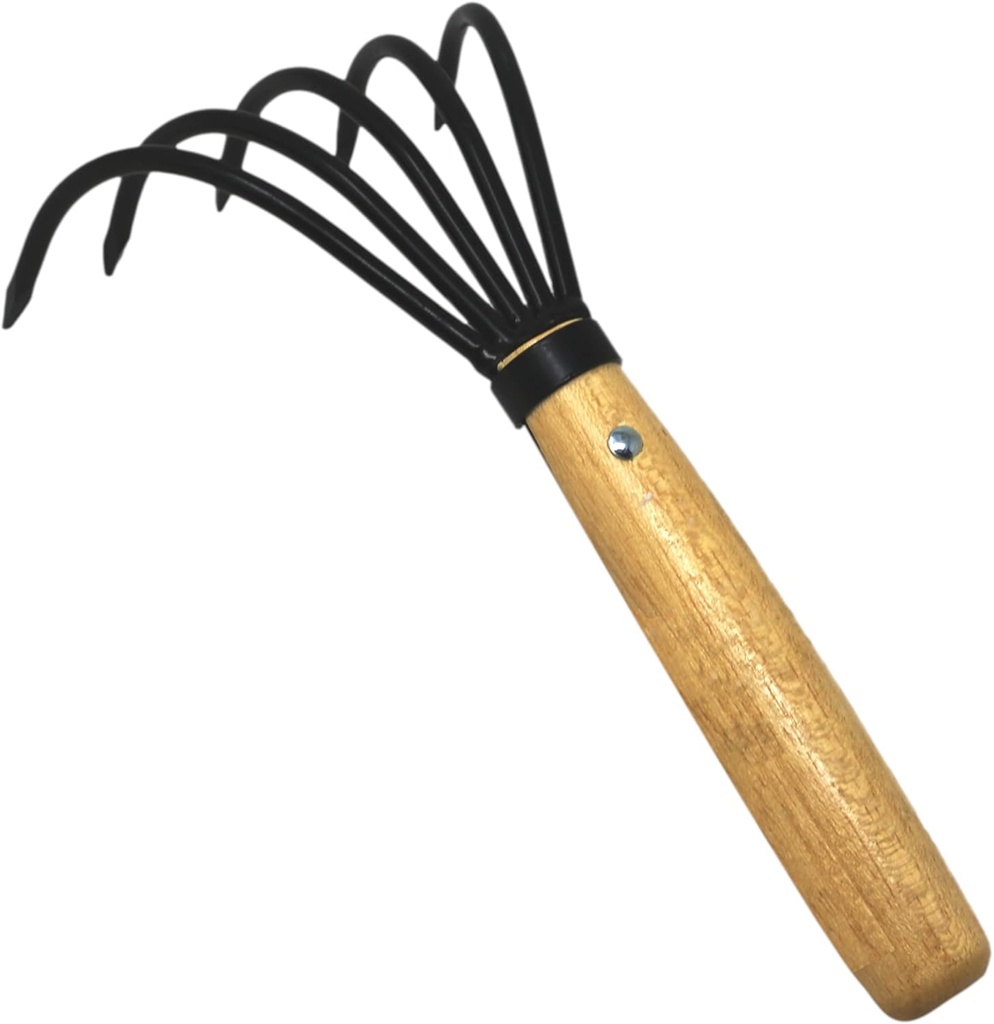KAKURI Hand Cultivator Garden Tool 10", Handheld Rake for Weeding, Digging, Cultivating, Hand-Forged Japanese Steel, Made in Japan
