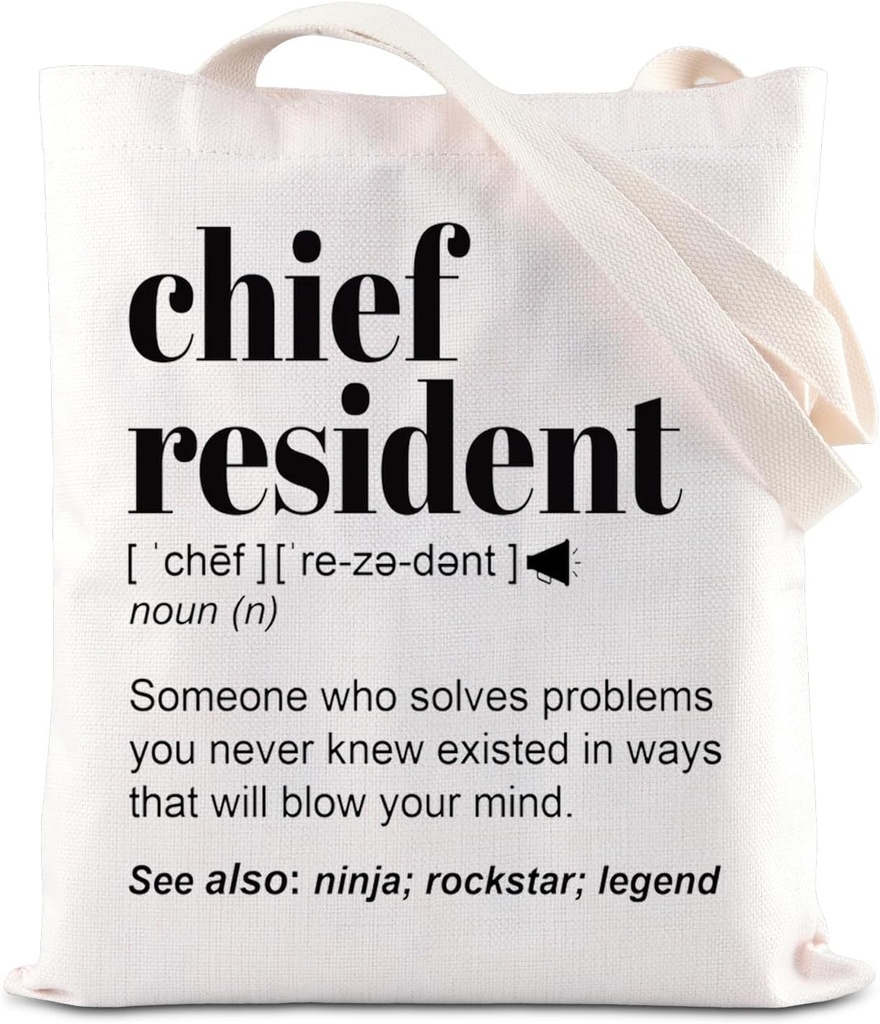 Chief Resident Tote Bag Resident Doctor Gift Resident Doctor Appreciation Gift Surgery Resident Handle Bag Future Doctor Gift