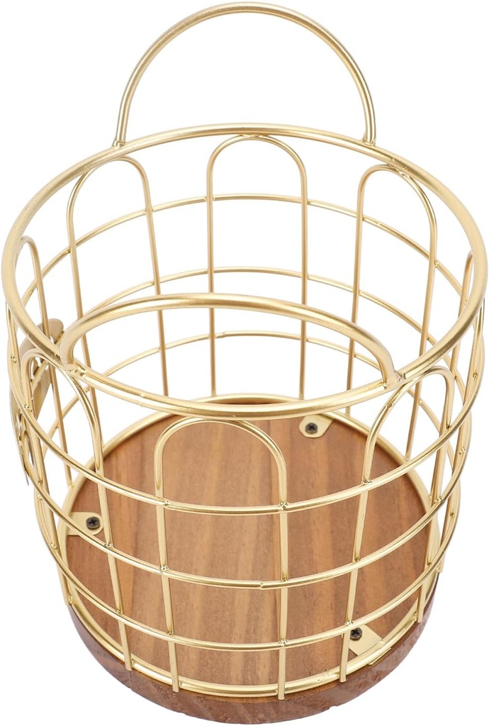 AYNEFY Coffee Pod Holder, Sturdy Metal Wire Design Coffee Bar Basket Solid Wood Base Coffee Pod Organizer Wide Opening Coffee Storage Basket for Kitchen Countertop (Iron + solid wood 2)