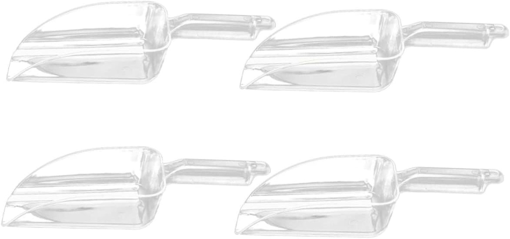 VICASKY Plastic Ice Scoop Shovel Set 4pcs Lightweight Food Scoops for Popcorn Ice Cubes and Flour Sturdy Dishwasher Safe Grip Handle