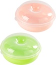 Ciieeo 2pcs Portable Bread Storage Boxes with Sealing Fresh Keeping Function Reusable Microwave Safe Food Containers for Kitchen Office Outdoor Use Includes Green Pink Round Fresh Keeping