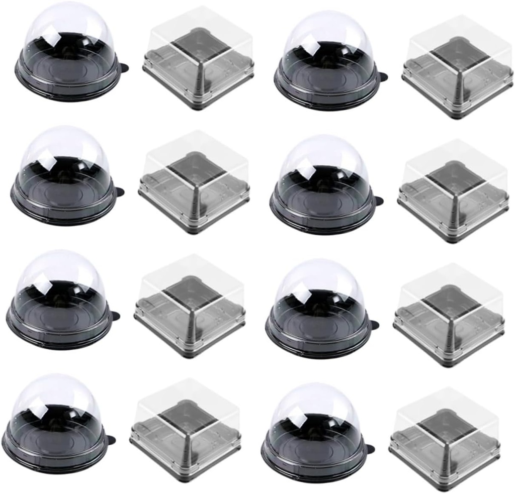 Ciieeo 100pcs Multipurpose Storage Cases Square Bottom Bread Boxes Puff Boxes for Desserts Cake Shops