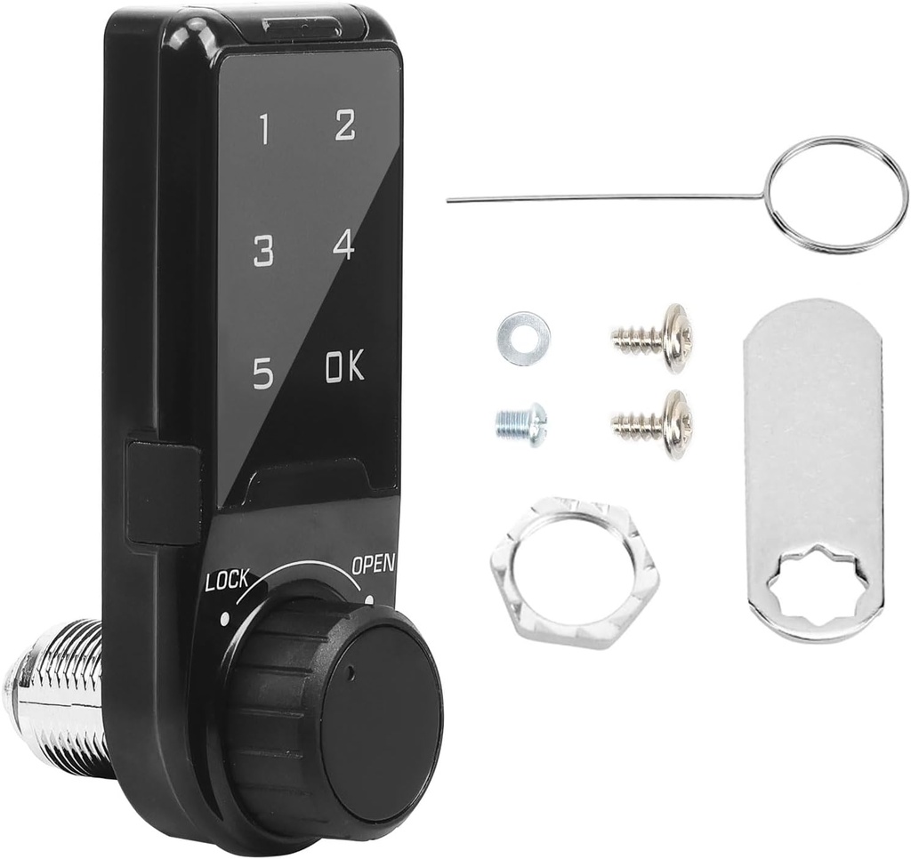 Code Security Lock Touch,VDHU Electronic Cabinet Deadbolt Lock,Digital Keypad Password Keyless Entry Key Access for Doors Coded Locker for Furniture,Hotel, Company, Factory (L=20)