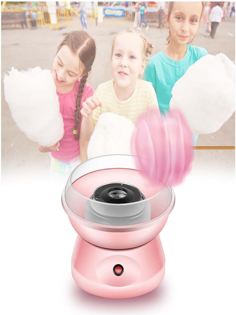 Cotton Candy Machine for Kids, Mini Retro Cotton Candy Maker for Kids, Cotton Candy Maker Machine,for Gifts, Birthday, Party (Pink)