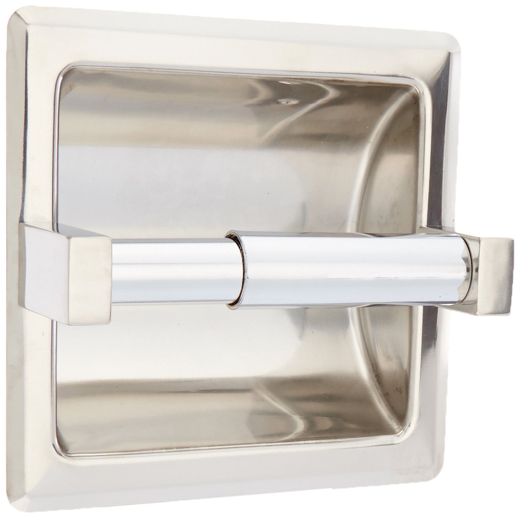 ASI 7402-BD Recessed Toilet Tissue Holder for Drywall, Bright Finish