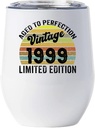 Vintage 1999 Wine Glass 26 Years Cup 26th Birthday Colorful Sunset Tumbler Gifts