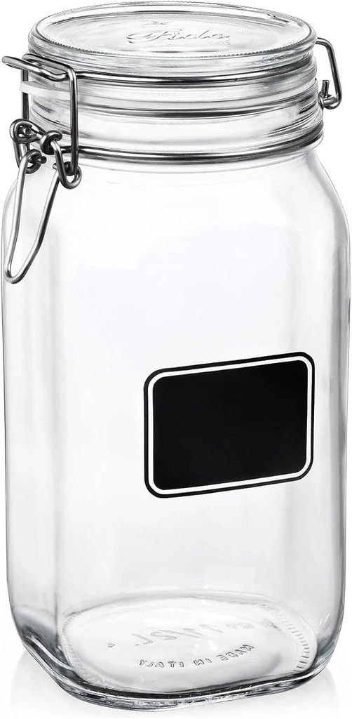 Bormiolio Rocco Jar with Chalkboard, 50.8 Oz