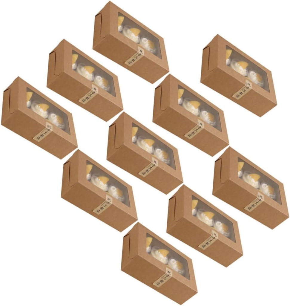 Ciieeo Cupcake Muffins Box Cupcake Packing Box Set 10pcs Baking Containers Window Insert for Sale