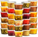 JoyServe 16 Oz Deli Food Containers with Lids - (36 Sets) Airtight Plastic Food Storage for Takeout, Meal Prep, To-Go, and Soup Freezer Containers with 36 Lids, BPA-Free, Dishwasher, Microwave Safe