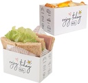 XZJMY 50 Pack Paper Take Out Containers,Mini Burger Boxes,Toast Holding Bread Tray, Sandwich Hot Dog Donut Egg Waffle Packaging Box for Take Out Food Containers (L-A)