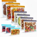 10 Pack Dishwasher Safe Reusable Bags, Leakproof Reusable freezer Bags,BPA-Free Food Storage Bags for Meal Prep, Travel, and Everyday Use - 3 Gallon 4 Sandwich 3 Snack