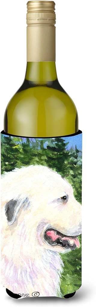 Caroline's Treasures SS8922LITERK Great Pyrenees Wine Bottle Hugger Bottle Cooler Sleeve Hugger Machine Washable Collapsible Insulator Beverage Insulated Holder