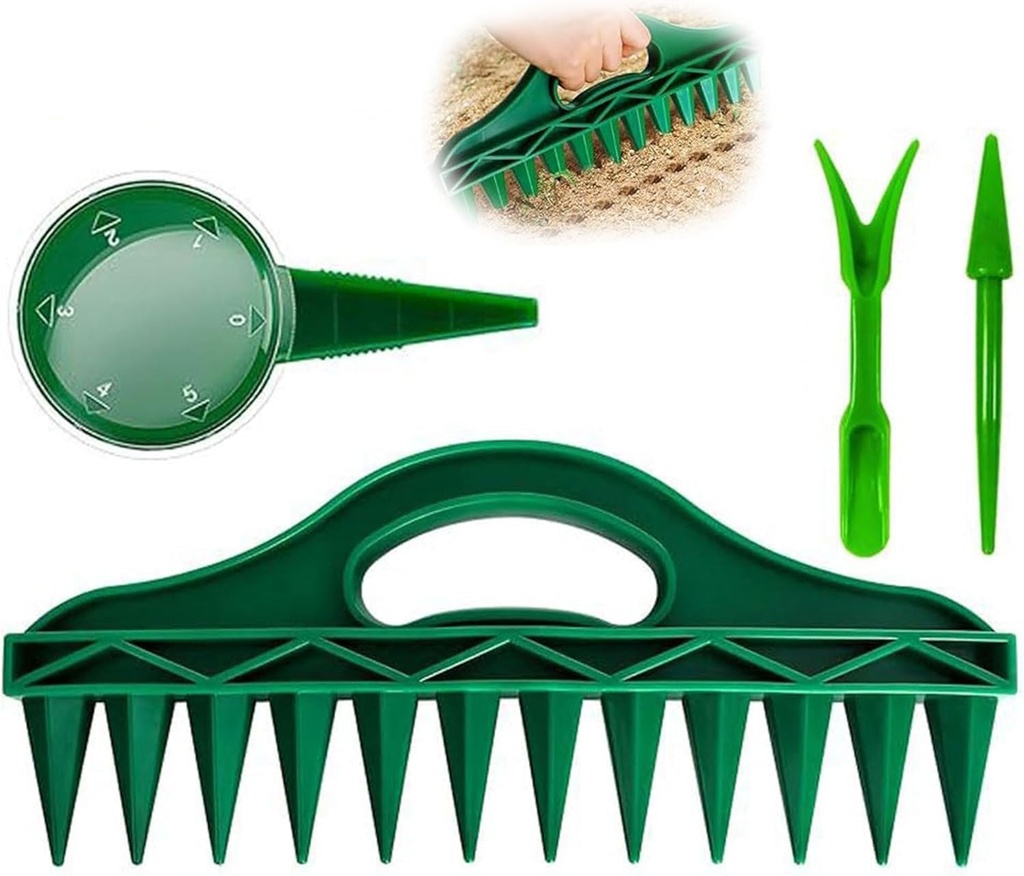 Seed Spreader, 2025 New Sowing Seeds Dispenser Set, Mini Seed Dispenser for Small Seeds, Handheld Seed Planter Tool Seed Dibber Multifunctional Seed Spacer Gardening Tools