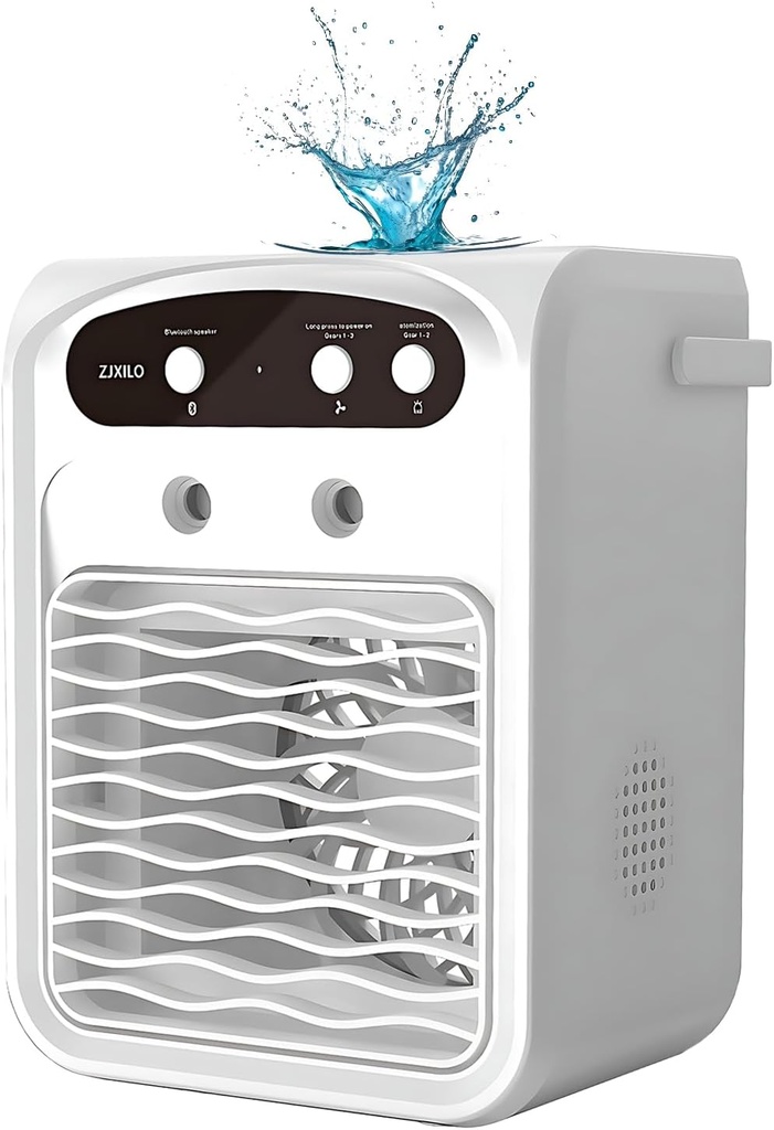 Portable Air Conditioners,4-in-1 Portable AC Unit,Bluetooth audio air conditioner fan,Personal Mini Air Conditioner With 1000ml Water Tank,Personal AC for Office,Camping (White)